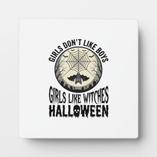 Mädchen mögen Hexen Halloween Vintage Vektor Desig Fotoplatte