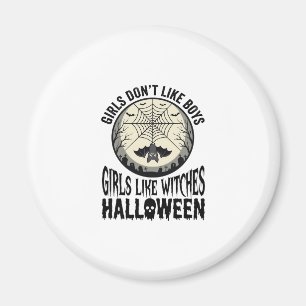 Mädchen mögen Hexen Halloween Vintage Vektor Desig Magnet