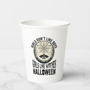 Mädchen mögen Hexen Halloween Vintage Vektor Desig Pappbecher