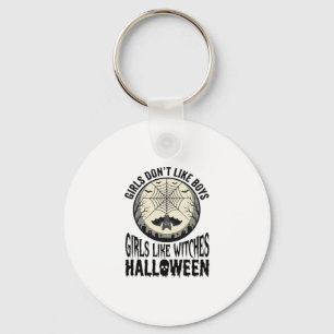 Mädchen mögen Hexen Halloween Vintage Vektor Desig Schlüsselanhänger