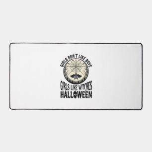 Mädchen mögen Hexen Halloween Vintage Vektor Desig Schreibtischunterlage