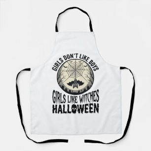 Mädchen mögen Hexen Halloween Vintage Vektor Desig Schürze