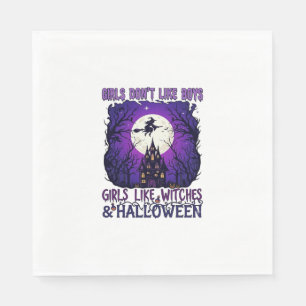 Mädchen mögen keine Hexen-Jungs Halloween Spuk-Hou Serviette