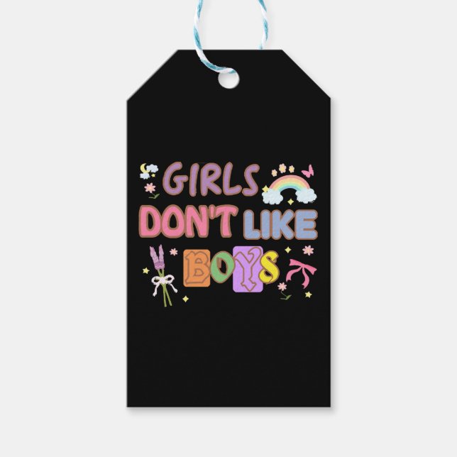 Mädchen mögen keine Jungs Geschenkanhänger (Vorderseite)