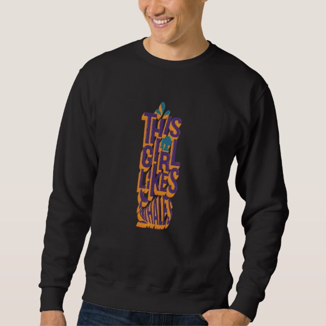 Mädchen mögen Wale Niedliche Ozeane Orcas Sweatshirt (Vorderseite)