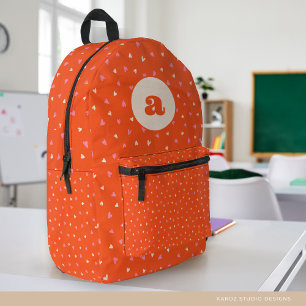 Mädchen Monogramm Rot Rosa Herzen Druck Cut Sew Ta Bedruckter Rucksack