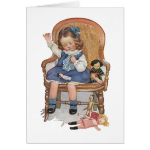 Mädchen-nähende Transportwagen