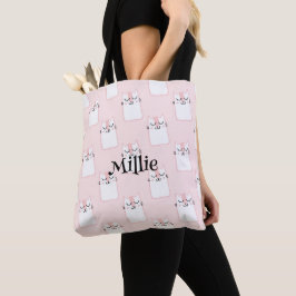 Mädchen Name Niedlich Cat Pink Pattern School