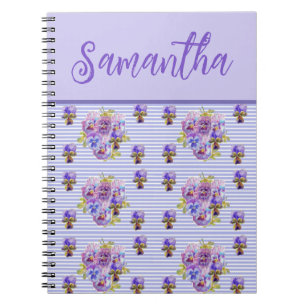 Mädchen Name Viola Lila Lilac Floral Blume Notizblock