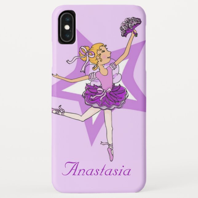 Mädchen nannten Ballerina blonden lila iPod-Kasten Case-Mate iPhone Hülle (Rückseite)