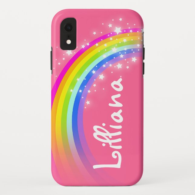 Mädchen nennen Regenbogen rosa farbig Case-Mate iPhone Hülle (Rückseite)