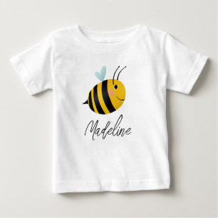 Mädchen Niedlich ein Sommer erste Bee Tag 1. Gebur Baby T-shirt