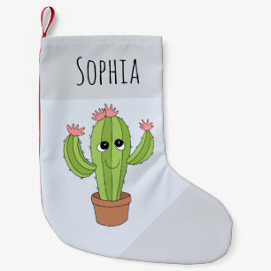 Mädchen Niedlich Kawaii Cactus Cartoon und Name K Kleiner Weihnachtsstrumpf