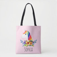 Mädchen Niedlich magischer Regenbogen Einhorn und