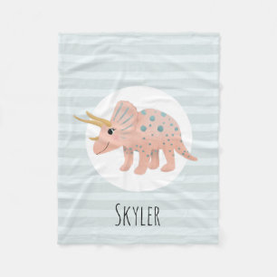 Mädchen Niedlich Moderne rosa Triceratops Dinosau Fleecedecke