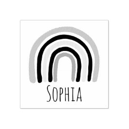 Mädchen Niedlich Modernes Rainbow & Name School Bu Gummistempel