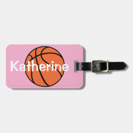 Mädchen Niedlich Pink Basketball Sport Kinder Gepäckanhänger