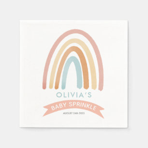 Mädchen Niedlich Pink Boho Rainbow Baby Sprinkle Serviette