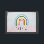 Mädchen Niedlich Pink Boho Rainbow Kinder Tri-fold Geldbeutel<br><div class="desc">Dieses niedliche boho Girls Design verfügt über einen Regenbogen-Cartoon mit rosa Hintergrund und kann mit Ihrem Mädchennamen personalisiert werden. Ideal für einen Regenbogenliebhaber,  die erste Brieftasche eines Kindes,  das perfekte Geburtstagsgeschenk.</div>
