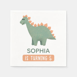 Mädchen Niedlich Pink Dinosaurier Kinder Dino Gebu Serviette