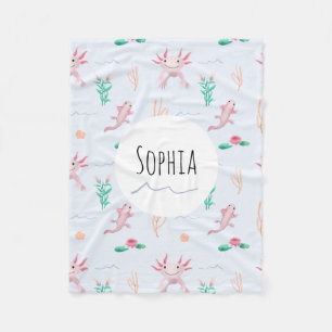 Mädchen Niedlich rosa Axolotl River Pattern Kinder Fleecedecke