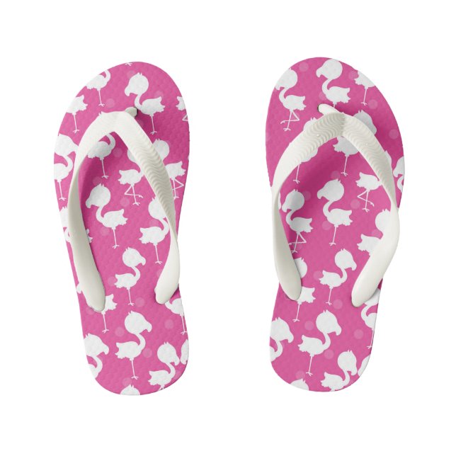 Mädchen niedlich rosa Flamingo Muster Flip Flops (Fußbett)
