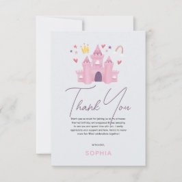 Mädchen Niedlich Rosa Prinzessin Geburtstag Dankeskarte