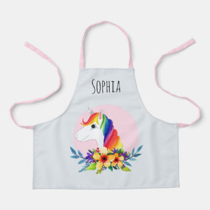 Mädchen Niedlich Watercolor Magical Pink Unicorn  Schürze