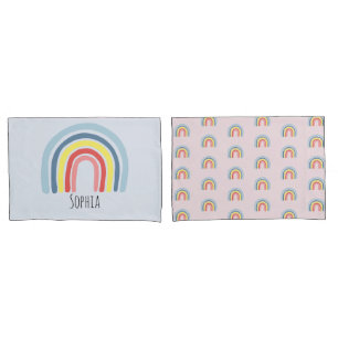 Mädchen Niedlich Whimsical Rainbow Cartoon und Na Kissenbezug