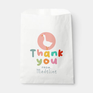 Mädchen Niedlich Zwei Alberne Gänse Rosa Farm 2. G Geschenktütchen