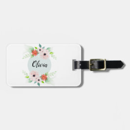 Mädchen Niedliche Blume mit Blumenwasser und Name  Gepäckanhänger