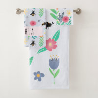 Mädchen Niedliche Botanische Biene und Blume Kinde