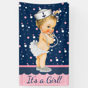 Mädchen Niedliche Kinderdusche Banner