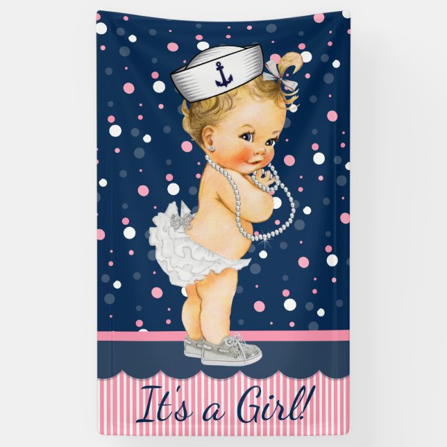 Mädchen Niedliche Kinderdusche Banner (Vertikal)