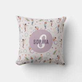Mädchen Niedliche Lila Gymnastik Monogramm Kinder Kissen