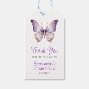 Mädchen Niedlicher Lila Schmetterling 1. Geburtsta Geschenkanhänger