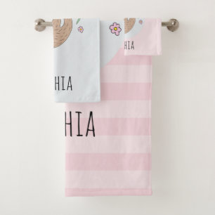 Mädchen Niedlicher Schlachthof Tiere und Kinder Badhandtuch Set