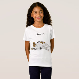 Mädchen-niedlicher SchlafenJack Russell T-Shirt