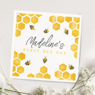 Mädchen Niedlicher Sommer Erster Bienentag Kinder Serviette