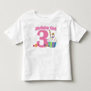 Mädchen Nummer 3 Cupcake Geburtstag T Shirt
