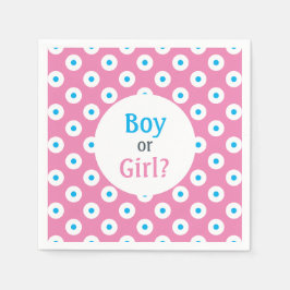Mädchen oder Junge? Blue on Pink Polka-Dot Gender Serviette