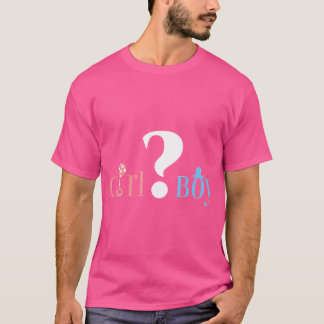 Mädchen oder Junge Geschlecht zeigen Baby Dusche P T-Shirt