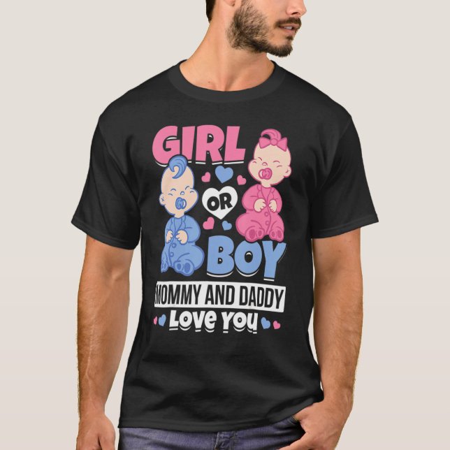 Mädchen oder Junge Mami und Daddy Liebe Sie Baby G T-Shirt (Vorderseite)