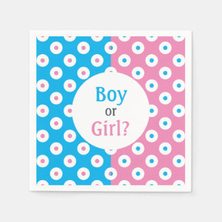 Mädchen oder Junge? Pink & Blue Polka-Dot Gender R Serviette