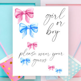 Mädchen oder Junge tragen Sie bitte Ihre Vermutung Poster