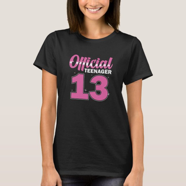 Mädchen Offiziell Teenager 13 Geburtstag T-Shirt (Vorderseite)