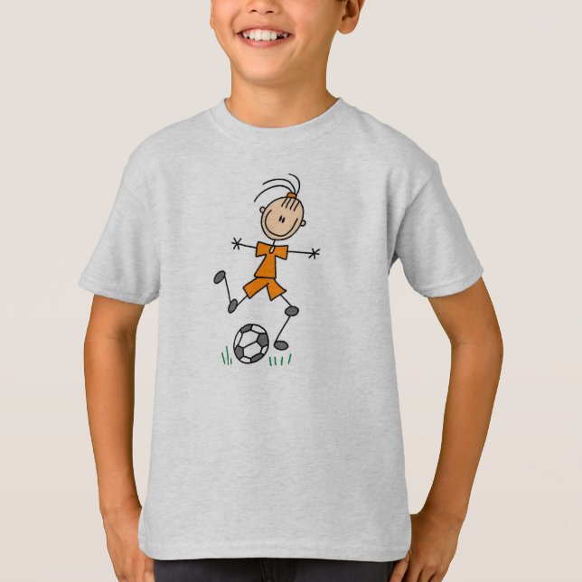 Mädchen-orange Fußball-Uniform T-Shirt (Vorderseite)