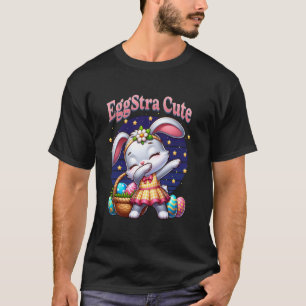 Mädchen Osterhase Dabbing Eggstra Süß Ostereiersuc T-Shirt