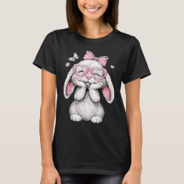 Mädchen Ostern Süßer Hase Gesicht Rosa Ostern Kind T-Shirt