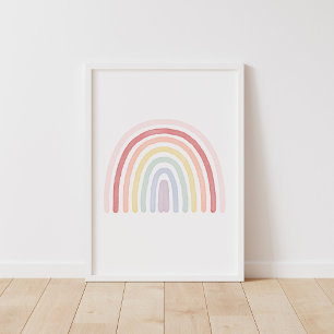 Mädchen Pastell Regenbogen Kinderzimmer Dekor Druc Poster